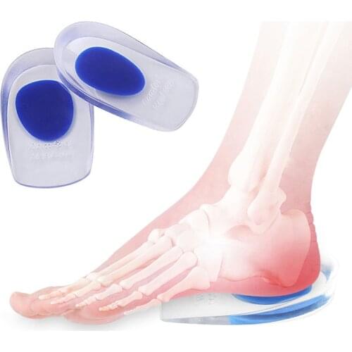 Silicone Gel Heel Cups Shoe Inserts for Plantar Fasciitis Sore Heel Bone Spur & Achilles Pain Relief Protectors Foot Comfort Pad