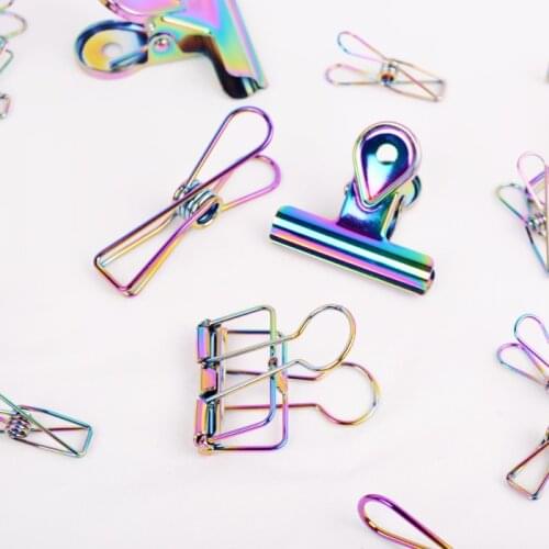 Fashion Multi-color Paper Clips De Papel Notes DIY Bookmark Hollow Out Metal Binder Clips Fish Clips Notes Letter Paper Clips
