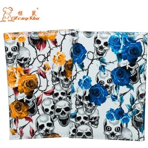 Blue Special rose pattern soft passport cover PU leather candy color card case girls Card Holder Travel Passport Holder
