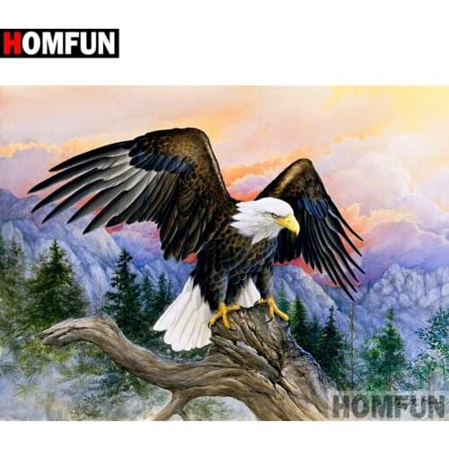 HOMFUN Full Square/Round Drill 5D DIY Diamond Painting "Animal eagle" Embroidery Cross Stitch 5D Home Decor Gift A17028