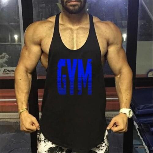 2021 New fitness tank tops men gyms stringer mens canotta bodybuilding shirt sleeveless vest cotton clothing