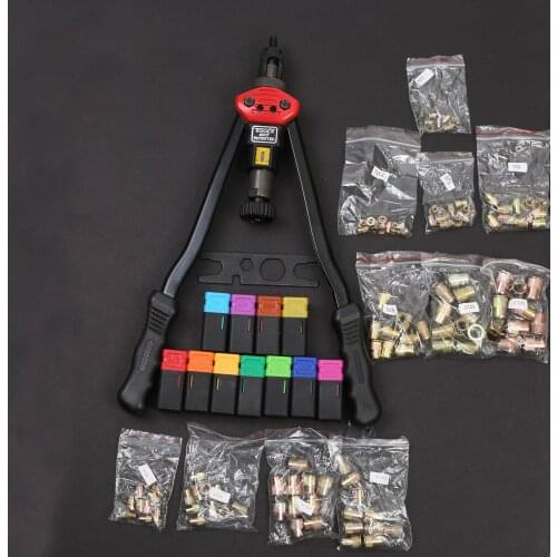 New Manual Rivet Tool Suit Professional Rivet Nut Thread Locator Nut Metric System Riveting With Carbon steel arm Easy To Use