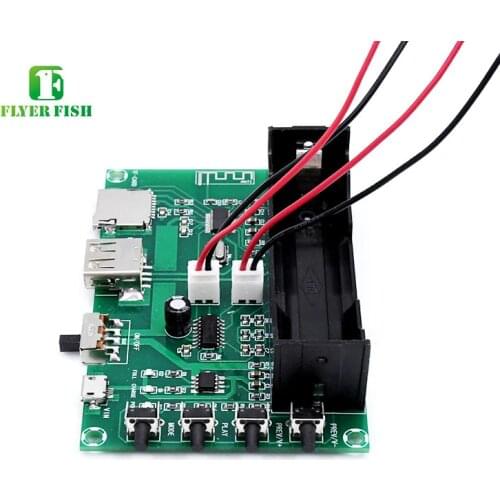 Bluetooth Audio Amplifier Board 18650 Power Micro USB Rechargeable MP3 PAM8403 TF 5W*2 Amplifiers BT Receiver Module Amplificado