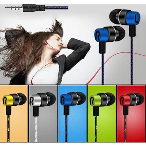 Portable Universal 3.5mm In-ear Earphone Stereo Headphones Super Bass Metal Earbuds Sport Earphones For Mobile Phone