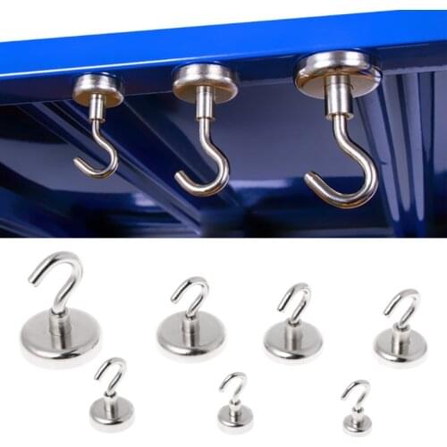 Strong Mini Magnetic Circular Hook Hanger Magnet Linked Home Kitchen Wall Hold