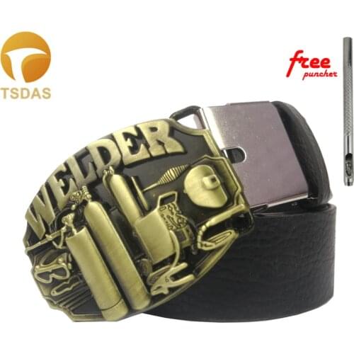 WELDER Belt Buckle With Belt Metal Belt Buckle for Cowboy Drop Shipping