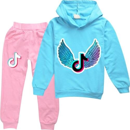 TIK TOK boys and girls pullovers childrens fashion hooded t-shirt suit childrens clothing christmas outfit
