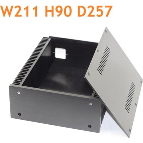 Radiator Power Amplifier Chassis DIY PSU Box Aluminum Earphone DAC Case Decoding Preamplifier Class A Enclosure W211 H90 D257
