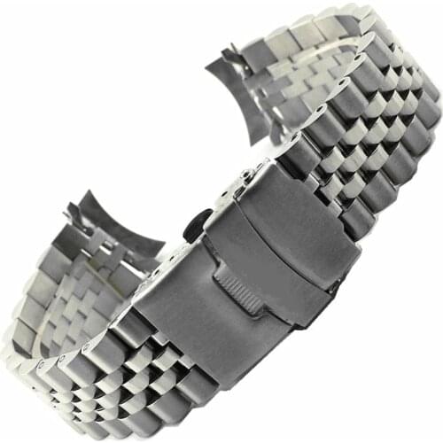 Stainless Steel Band Strap 20mm 22mm Seamless Folding Buckle Diving Men Sport Replacement Bracelet Watch Accessories for Seiko