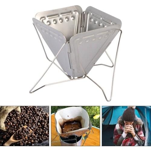 Folding Coffee Filter Stainless Steel Coffee Drip Rack Outdoor Camping Foldable Coffee Dripper Portable Coffee Maker Filter Tool