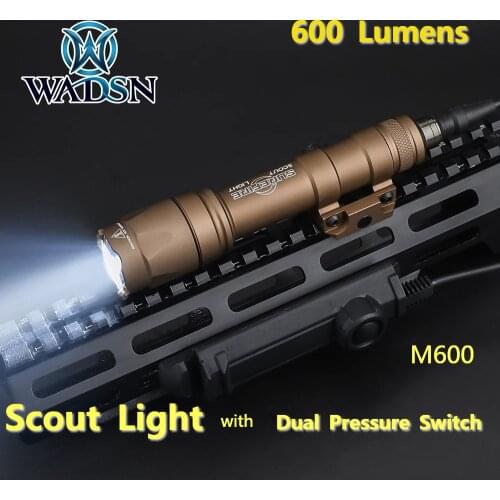 WADSN Airsoft Surefir M600 M600C Scout Flashlight 340Lumens LED Tatical Hunting Gun Weapon Light with Dual Function Tape Swtich