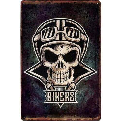 Trend Sugar Skull Metal Tin Sign Mexican Style Vintage Tattoo Parlors Shop Iron Painting Decor Party Home Bar