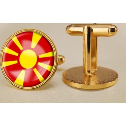 Coat of Arms of Macedonia Macedonian Flag National Emblem Cufflinks