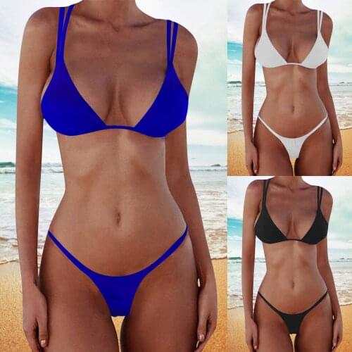 Women Sexy Swimsuit 2 Pieces Bikinis Mujer Set 2021 Spaghetti Strap Swimwear Beachwear Bathing Suit Maillot De Bain Femme Summer