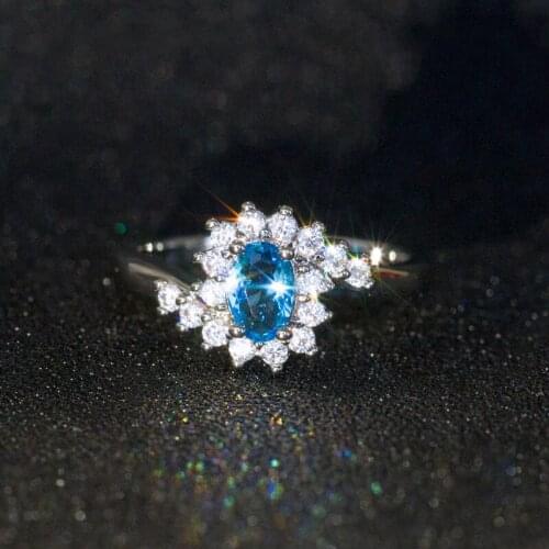 Milangirl Genuine Rings for Women Elegant Oval Cut Cubic Zirconia Wedding Jewelry Ring Bague Femme Jewlery for Women