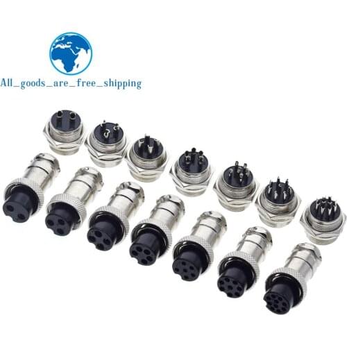 TZT 1set GX16 2/3/4/5/6/7/8/9/10 Pin Male & Female 16mm L70-78 Circular Aviation Socket Plug Wire Panel Connector for diy