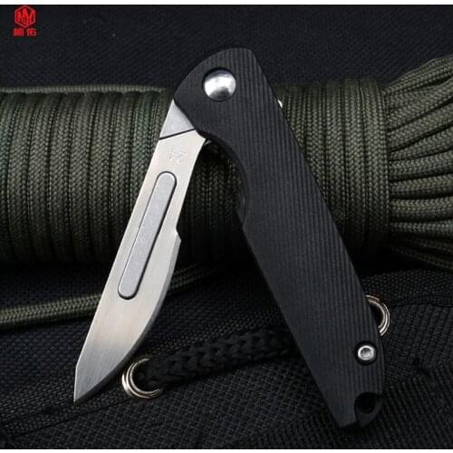 1PCS Hot Sale!!! Mini Tool EDC Folding Scalpel G10 Handle Art Carving Knife Outdoor Camping Survival Hunting Knife Without Blade
