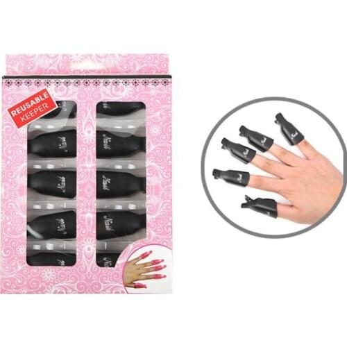 10pcs Nail Art Plastic Gel New Nail Polish Remover Soak Off Cap Clip UV Gel Polish Wrap Tool for Removal Gel Polish Varnish