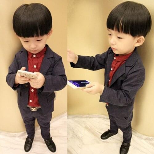 2017 New Children Suit Baby Boys Suits Kids Blazer Boys Formal Suit For Wedding Boys Clothes Set Jackets Blazer+Pants 2pcs 3-10Y