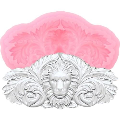 3D Lion Head Silicone Mold Chocolate Cupcake Topper Fondant Molds Aaimal Cake Decorating Tools Candy Polymer Clay Moulds