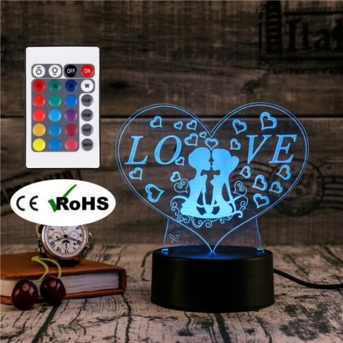3D Led Novety Lighting Creative Gift Night Light Table Lamp Led Important Moment Home Corridor Hotel Party Atmosphere Lights