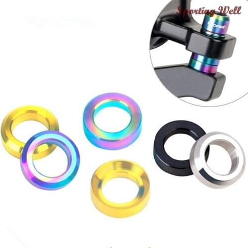 4Pcs/set Mountain BMX Bike Bicycle Titanium Concave And Convex Washer Spacer For Disc Brake Caliper Group Mounting Bolts
