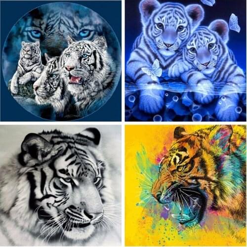 5d diy diamond painting animal Diamond Mosaic Embroidery Tiger Full Diamond Cross Stitch Resin diamond draw christmas Home decor