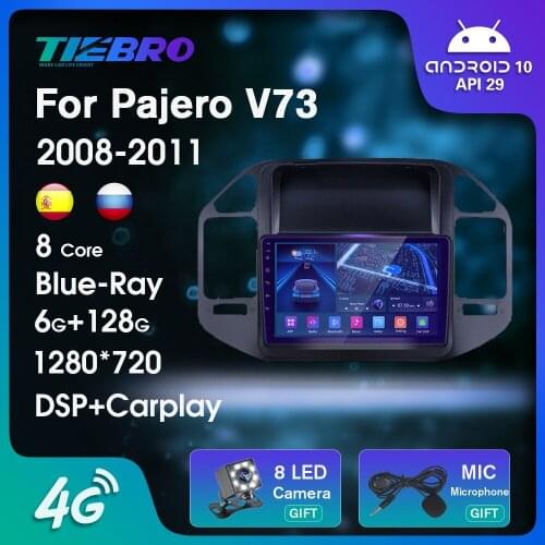 Blu-ray 1280*720P IPS Car Radio For Mitsubishi Pajero V73 V68 2008-2011 2DIN Android10 GPS Navigation Auto Radio NO 2DIN DVD IGO