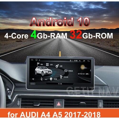 10.25‘’2+32GB Car Radio Stereo Multimedia Player GPS Navigation Android 10 for Audi A4 A5 2017-2018 CARPLAY MAPS