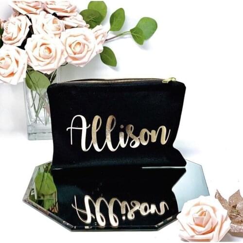 Glitter gold bride to be Cosmetic Bag custom name wedding make up Bags Proposal Gift Bridesmaid Purse mother of groom makeup Bag