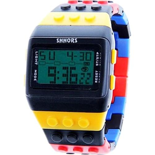 SHHORS Women Watches Fashion Plastic Led Digital Watches Rainbow Watch Electronic Wristwatch Ladies Watches Clock reloj mujer