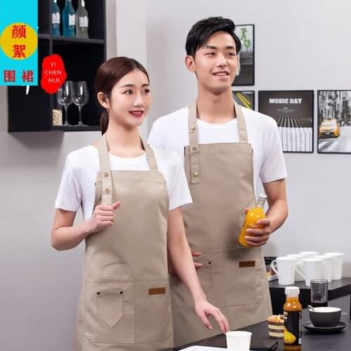 Men And Women Waterproof Apron Solid Color Cooking Chef Waiter Cafe Shop Barbecue Barber Bib Kitchen Accessories -40
