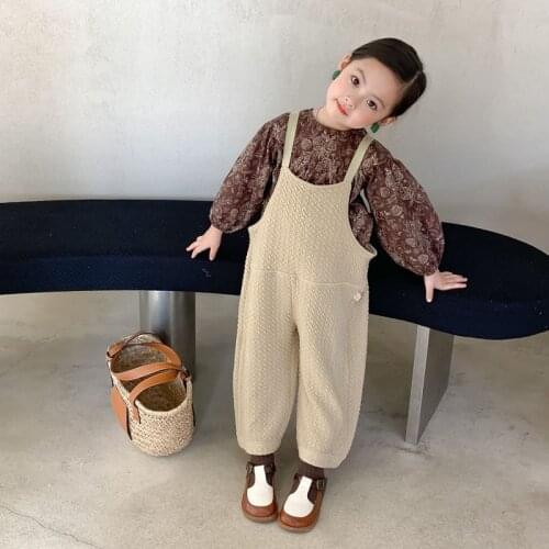 New Children Overalls Boys Girls Loose Casual Trousers Autumn Outwear Kids Fashion Bib Pants Toddler Sisters Outfit Suspenders