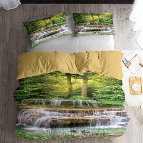 HELENGILI 3D Bedding Set flowing water Beautiful scenery Print Duvet cover set bedclothes with pillowcase bed set home Textiles