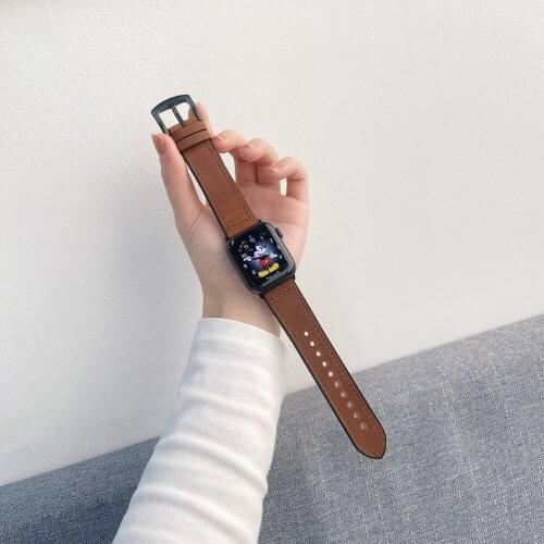 National Printed Leather Loop for iwatch se 6 5 4 3 2 1 Strap for Apple Watch Band 38mm 42mm 40mm 44mm Wrist Watch Bracelet