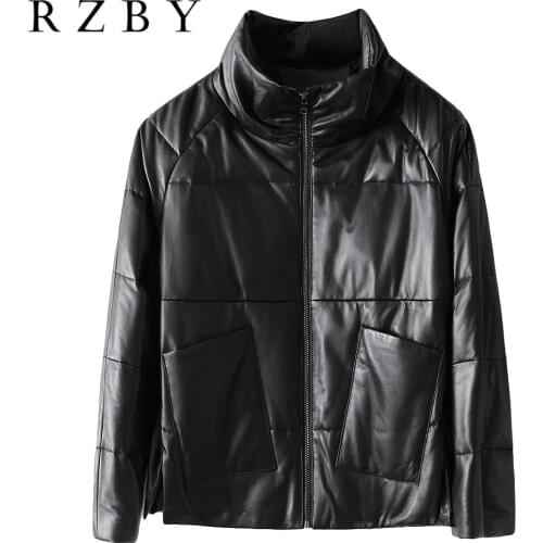 Sheepskin Real 100% Casual Women Genuine Leather Jacket 2021 Winter New Style warm Veste White Duck Down Coat RZBY233