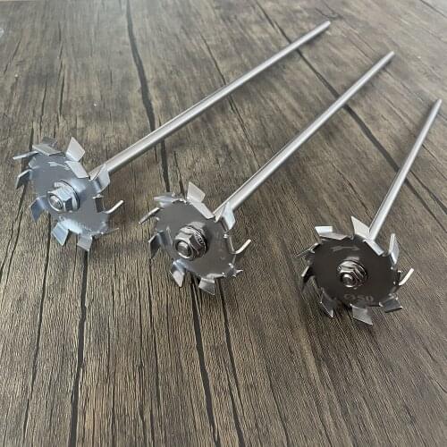 1set Laboratory 304 Stainless Steel Sawtooth Disc Stirrer, Dispersive disc Agitator with Stirring Rod