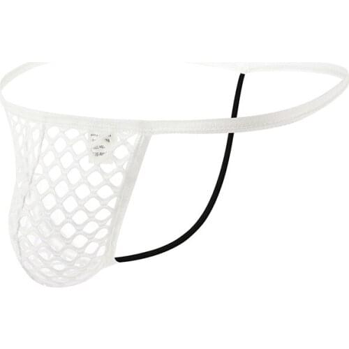 Mens Sexy Mesh G Strings Transparent Thongs Male Micro Cock Pouch Panties T Back Sexy Jockstraps Gay Underwear Exotic Lingerie