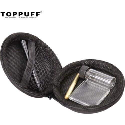 TOPPUFF Smoke Snuff Set Metal Snuff Straw Tube Sniffer Brass Snuff Spoon Pill Bottle Glass Pane Pipe Smoking Accessories