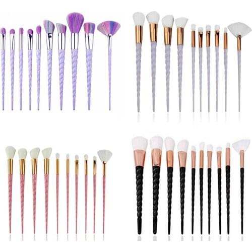 10pcs Unicorn Makeup Brushes Sets Maquiagem Foundation Powder Cosmetic Blush Eyeshadow Women Beauty Glitter Make Up Brush Tools