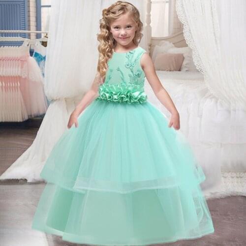 Flower Girl Dress 2020 Girls'Back Hollow Flower Dress Flower Boy High-end Wedding Dress Elegant Girls' Flower-lace Banquet Dress