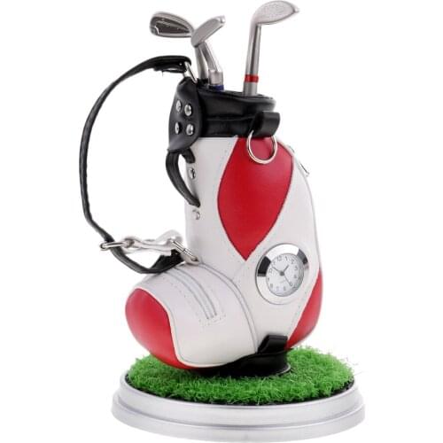 Durable Golf Bag Pen Holder Organizer With Lawn Base Clock Plus 3 Golf Club Pens