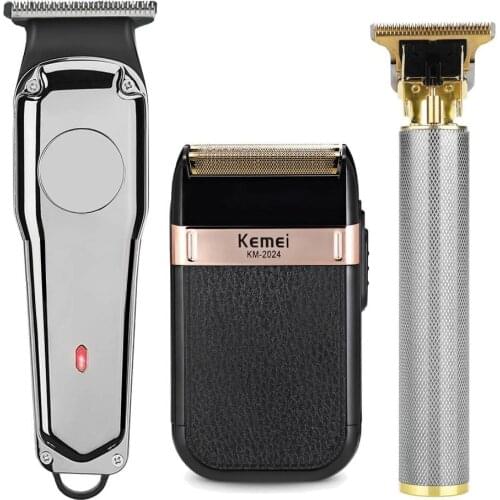 Professional Hair Clipper USB Rechargeable Electric T-Outliner Finish Cutting Machine Beard Trimmer Shaver Cordless Corded