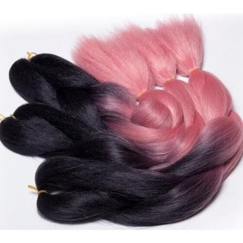 Qp Hair Crochet Braid Ombre Two Tone GREY OMBRE JUMBO Pre Braiding Hairhigh temperature fiber Synthetic Hair Extension