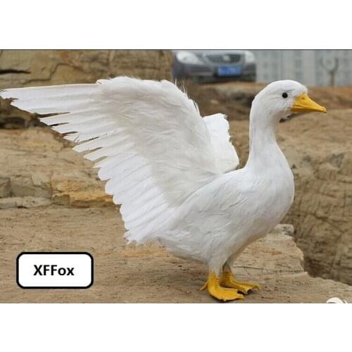 Cute simulation white duck model foam&feather real life wings duck bird toy gift about 35x50cm xf2129