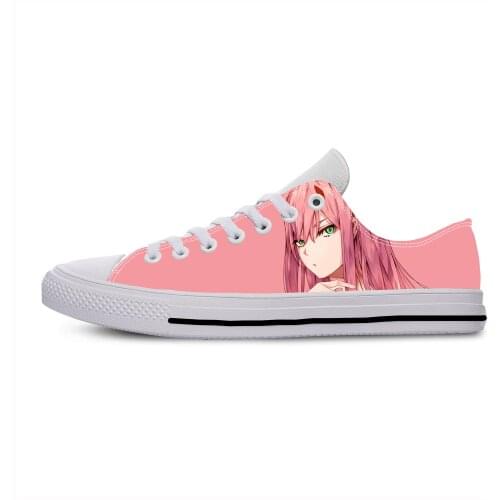 Japanese Anime Darling In The Franxx Zero Two Cute Casual Cloth Shoes Low Top Lightweight Breathable 3D Print Men Women Sneakers