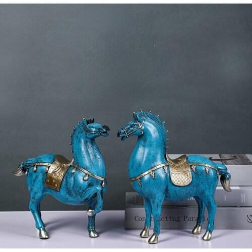 Horse Sculpture Home Decoration Accessories Chinese Style Living Room Decoration Dengshui Statue Office Decor Housewarming Gifts