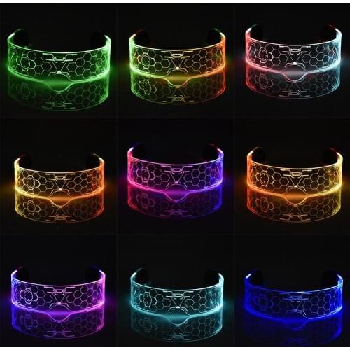 LED Luminous Glasses Electronic Visor Glasses Light Up Glasses Prop For Festival KTV Bar Party Performance Children Adult Gifts
