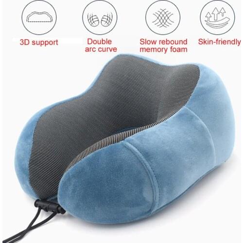 U-Shape Magnetic Headrest 30x28cm Neck Pillow Memory Foam Filler With Eyemask Earplug Travel Office Car Embrace Cervical Pillow