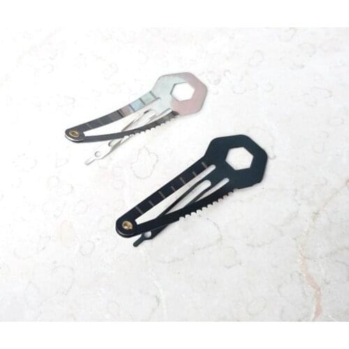 Multi-purpose Stainless Women Self Defense Tactical Survival Hairpins Screwdriver Cutter Keychain 8 In 1 Pocket for Utility Tool